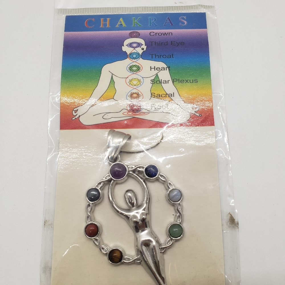 Chakra Necklace Pendant with Natural Stones